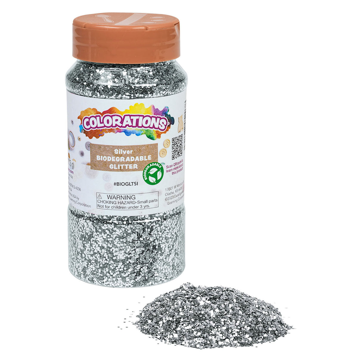 Colorations biologische afbreekbare glitter zilver, 113 gram