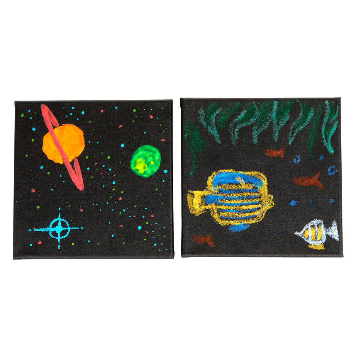 Colorations canvas zwart 20x20cm, 3st.