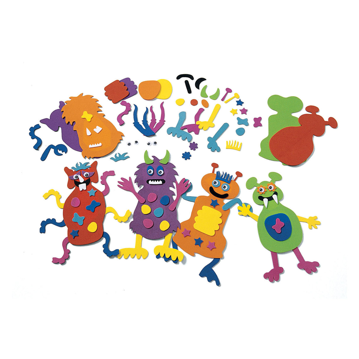 Colorations - maak je eigen foam monsters knutselset, set van 12