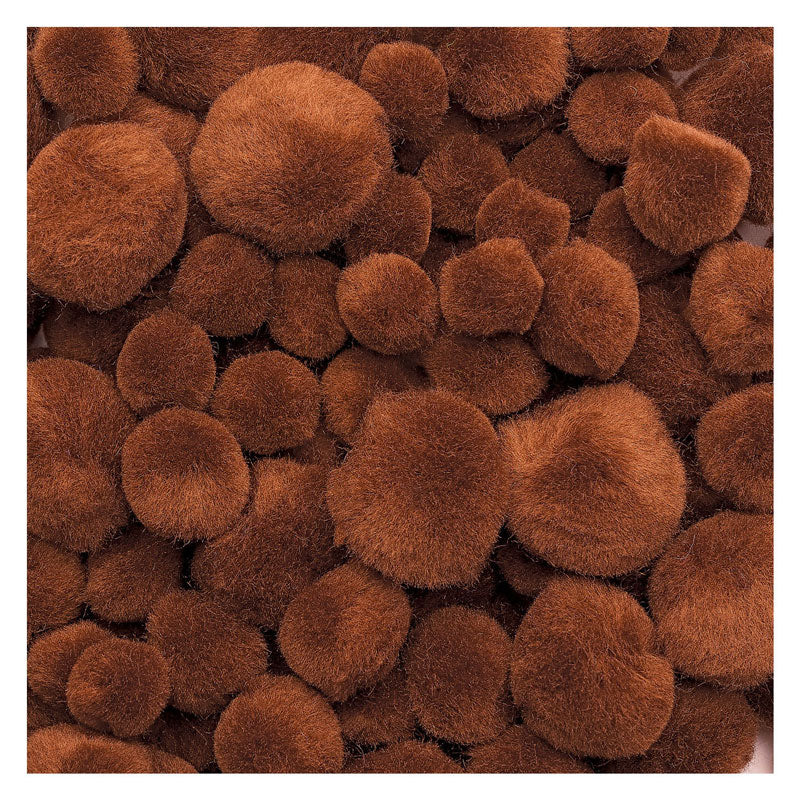 Colorations - pom poms bruin, 100st.