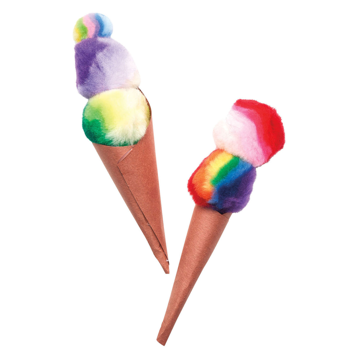 Colorations - regenboog gestreepte pom poms, 180st.