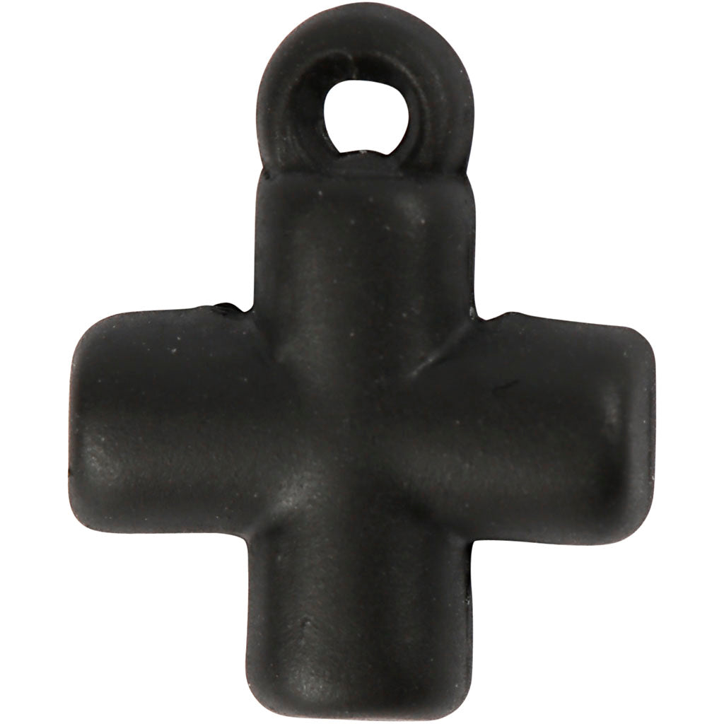 Creativ company kruis, afm 10x10 mm, gatgrootte 1,5 mm, zwart, 4 stuk 1 doos