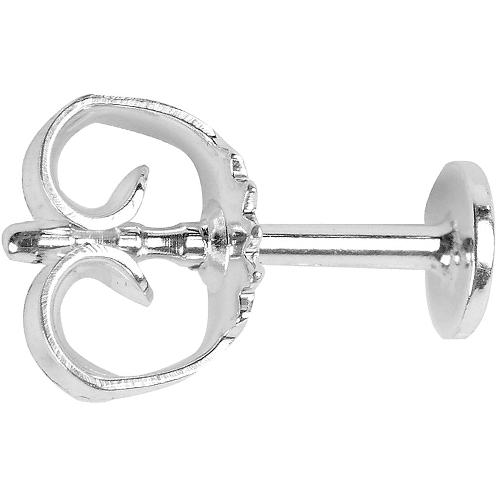 Creativ company oorstekers, l: 13 mm, d 5 mm, zilver, 10 stuk 1 doos