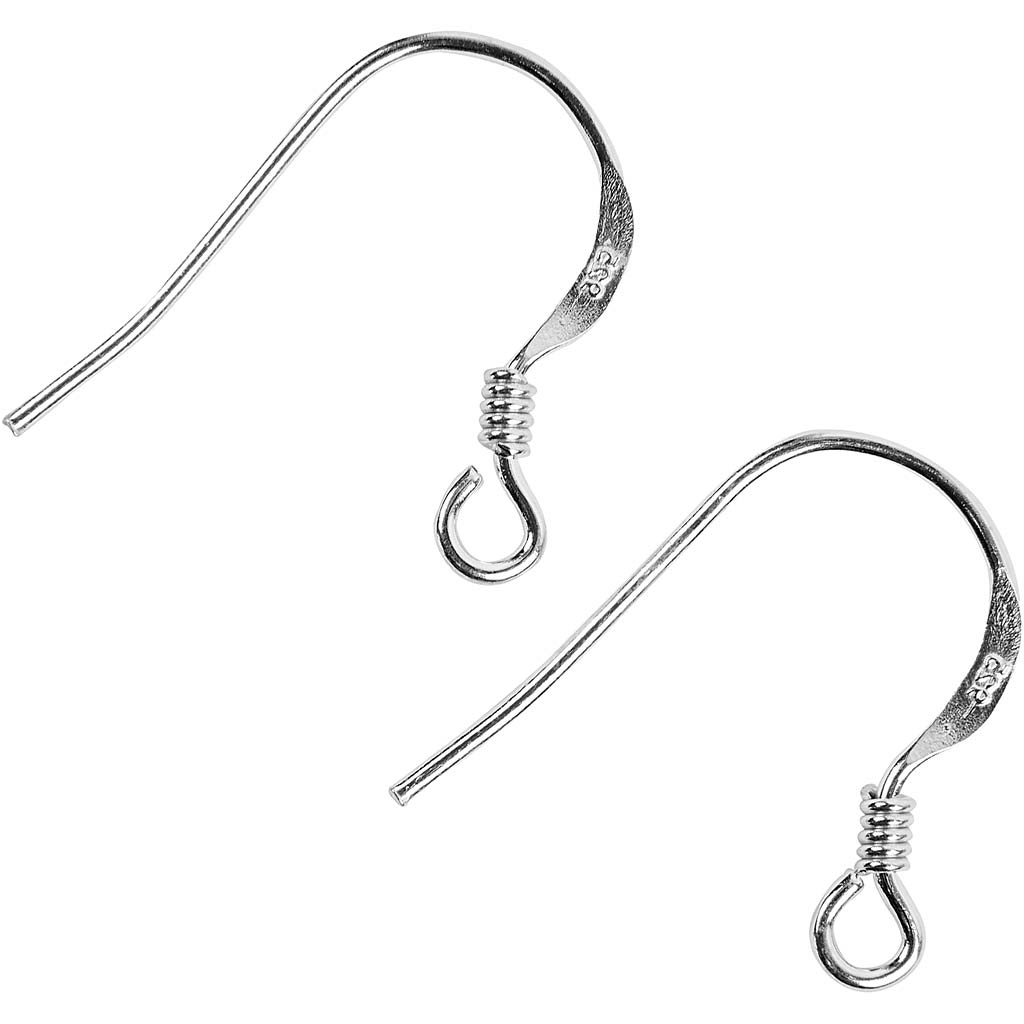 Creativ company oorbelhaaken, l: 14 mm, zilver, 10 stuk 1 doos