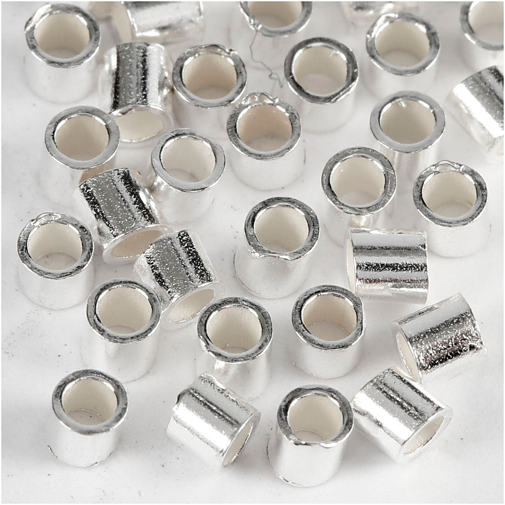 Creativ company knijpkralen, d 2 mm, zilver, 50 stuk 1 doos
