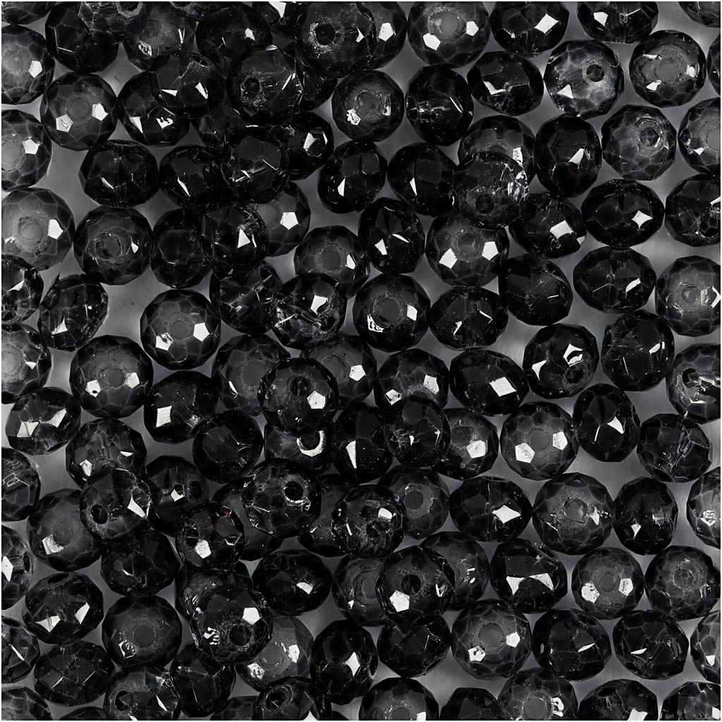 Creativ company facet kralen, d 4 mm, gatgrootte 1 mm, grijs, 45 stuk 1 doos