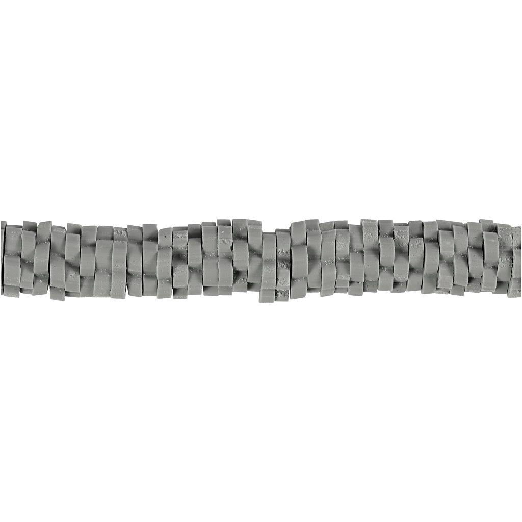Creativ company klei kralen, d 5-6 mm, gatgrootte 2 mm, grijs, 145 stuk 1 doos