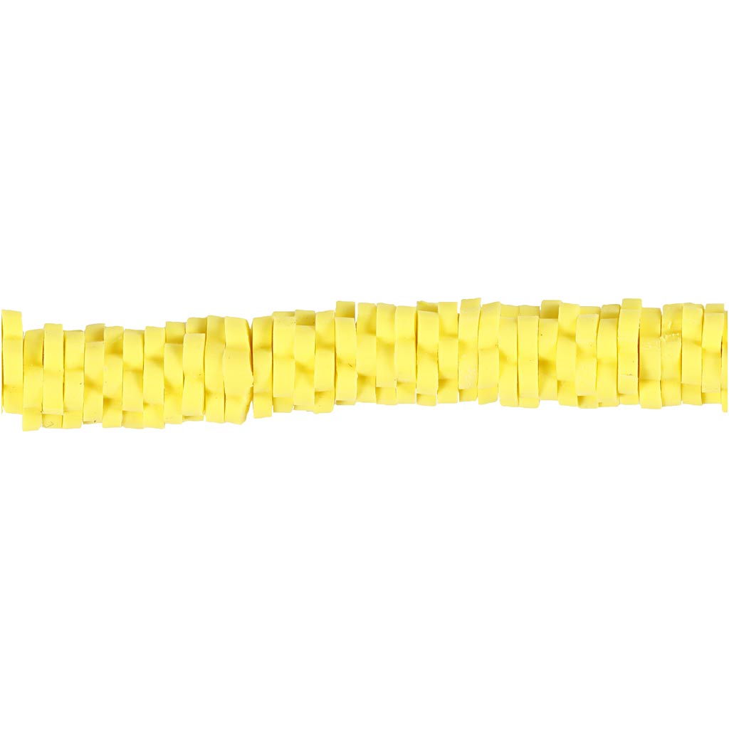 Creativ company klei kralen, d 5-6 mm, gatgrootte 2 mm, geel, 145 stuk 1 doos