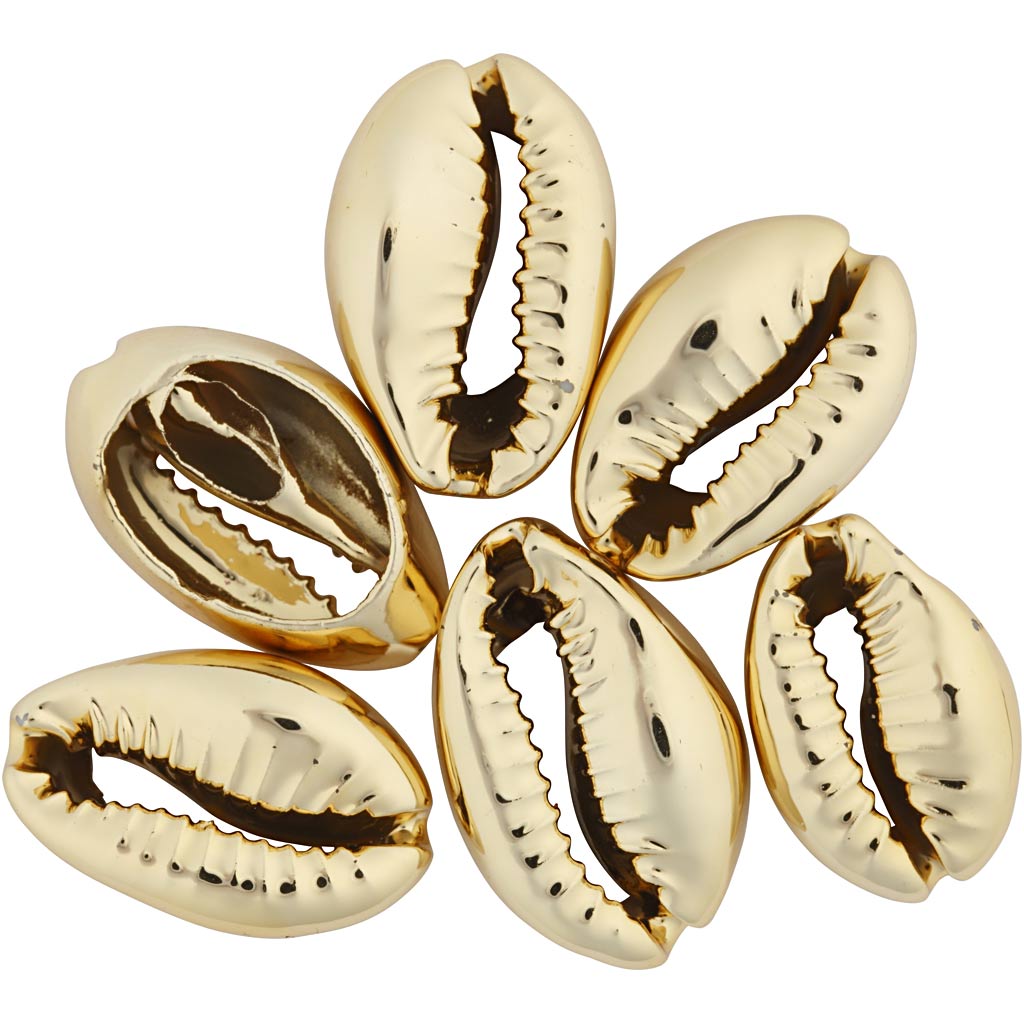 Creativ company schelpen, l: 20 mm, verguld, 6 stuk 1 doos