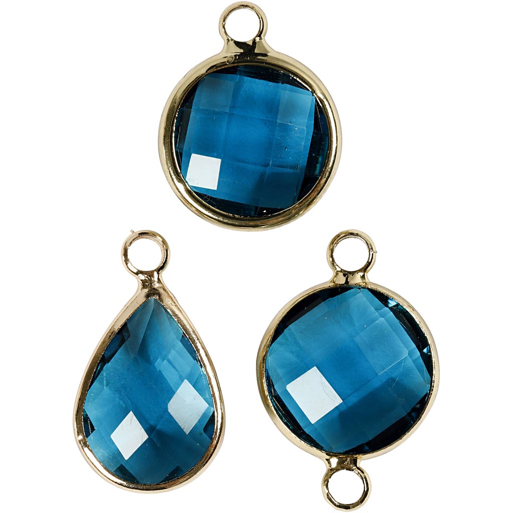 Creativ company sieradenhanger, h: 15-20 mm, gatgrootte 2 mm, turquoise, 1 doos