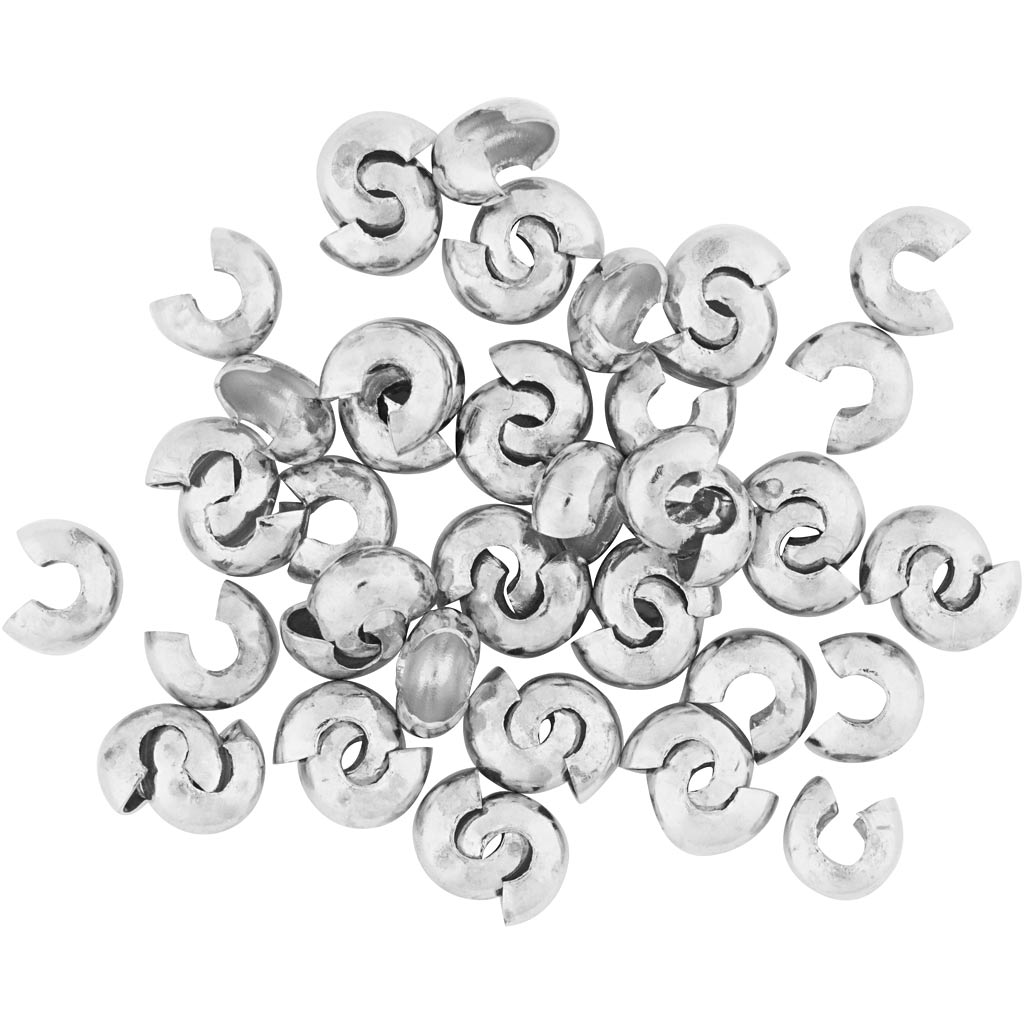 Creativ company metalen hoes, d 5 mm, verzilverd, 500 stuk 1 doos