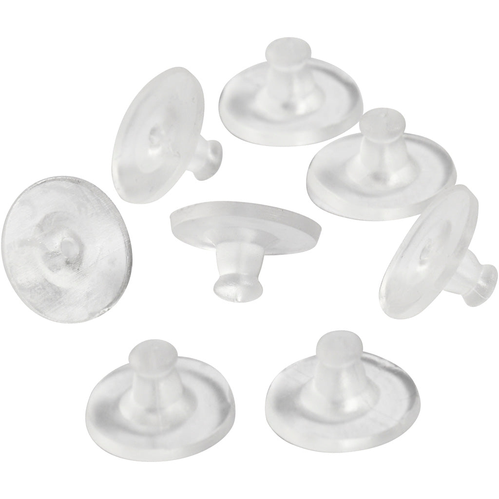 Creativ company oorbel achterkant, d 10 mm, transparant, 10 paar 1 doos