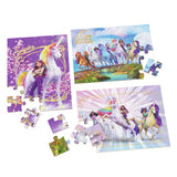 Unicorn academy 3pack houten puzzel in houten doos (3x24 stukjes)