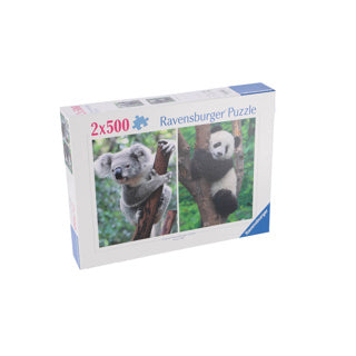 Ravensburger puzzel panda en koala 2 x 500 stukjes