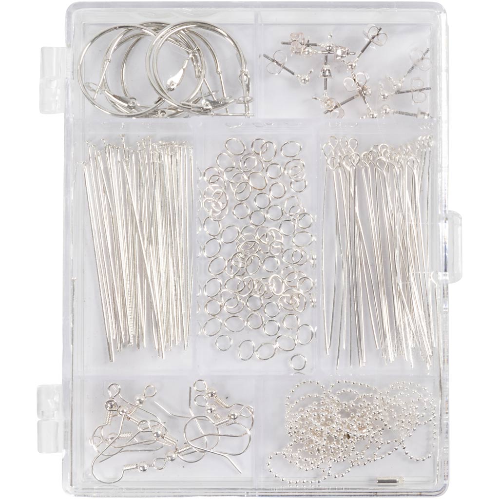 Creativ company sieraden startset, ca. 175 stuk, verzilverd, 1 set