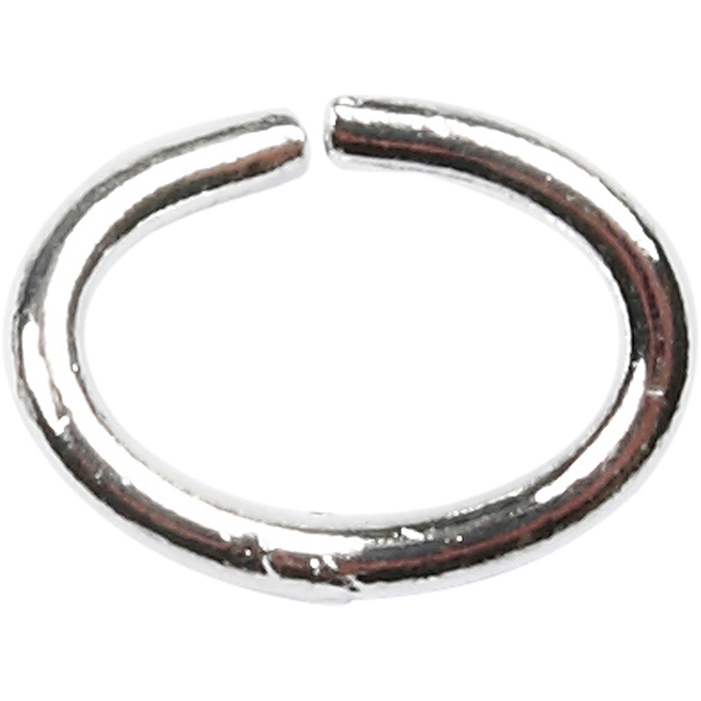 Creativ company ring, ovaal, dikte 1 mm, verzilverd, 40 stuk 1 doos