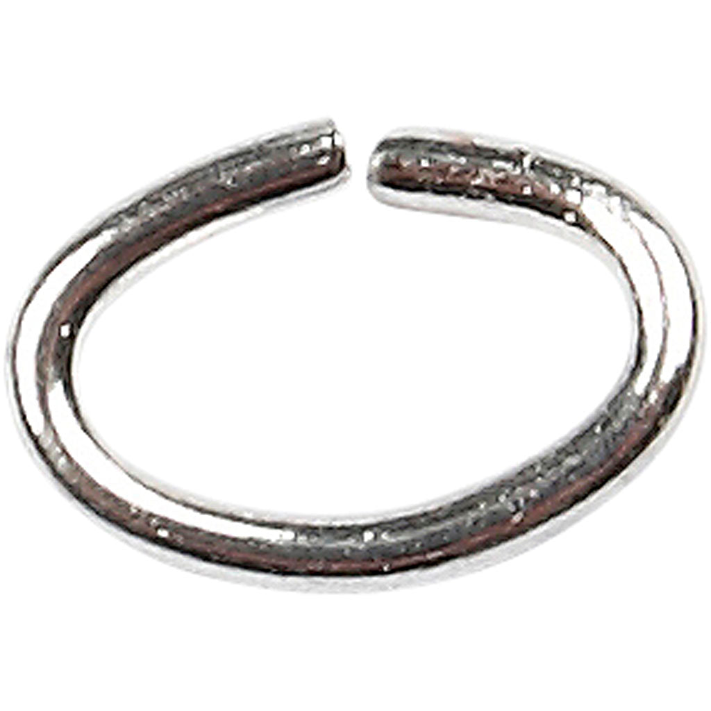 Creativ company ring, ovaal, dikte 0,7 mm, verzilverd, 50 stuk 1 doos