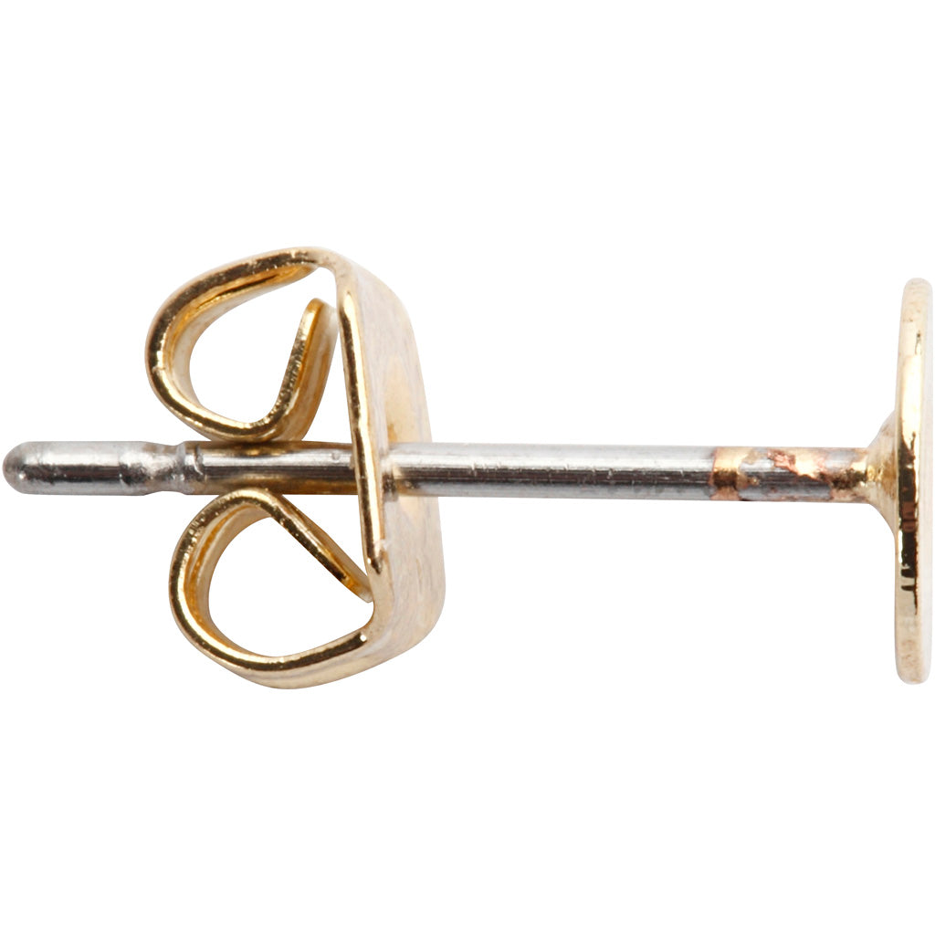 Creativ company oorstekers, l: 13 mm, verguld, 10 stuk 1 doos