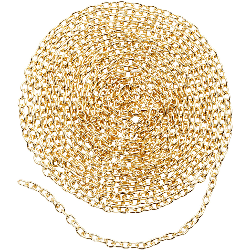 Creativ company jasseron, b: 2 mm, verguld, 2 m 1 doos