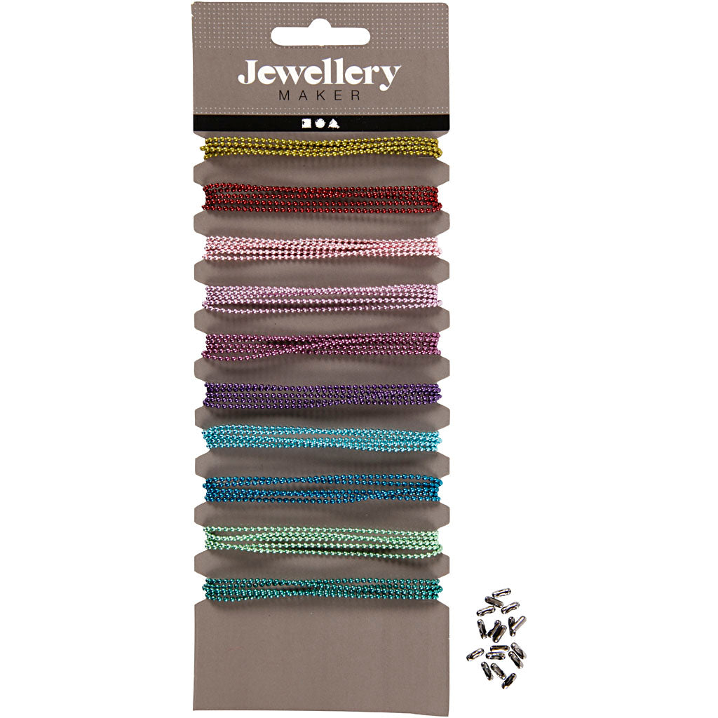 Creativ company balletjesketting, d 1,5 mm, diverse kleuren, 10x80 cm 1 doos
