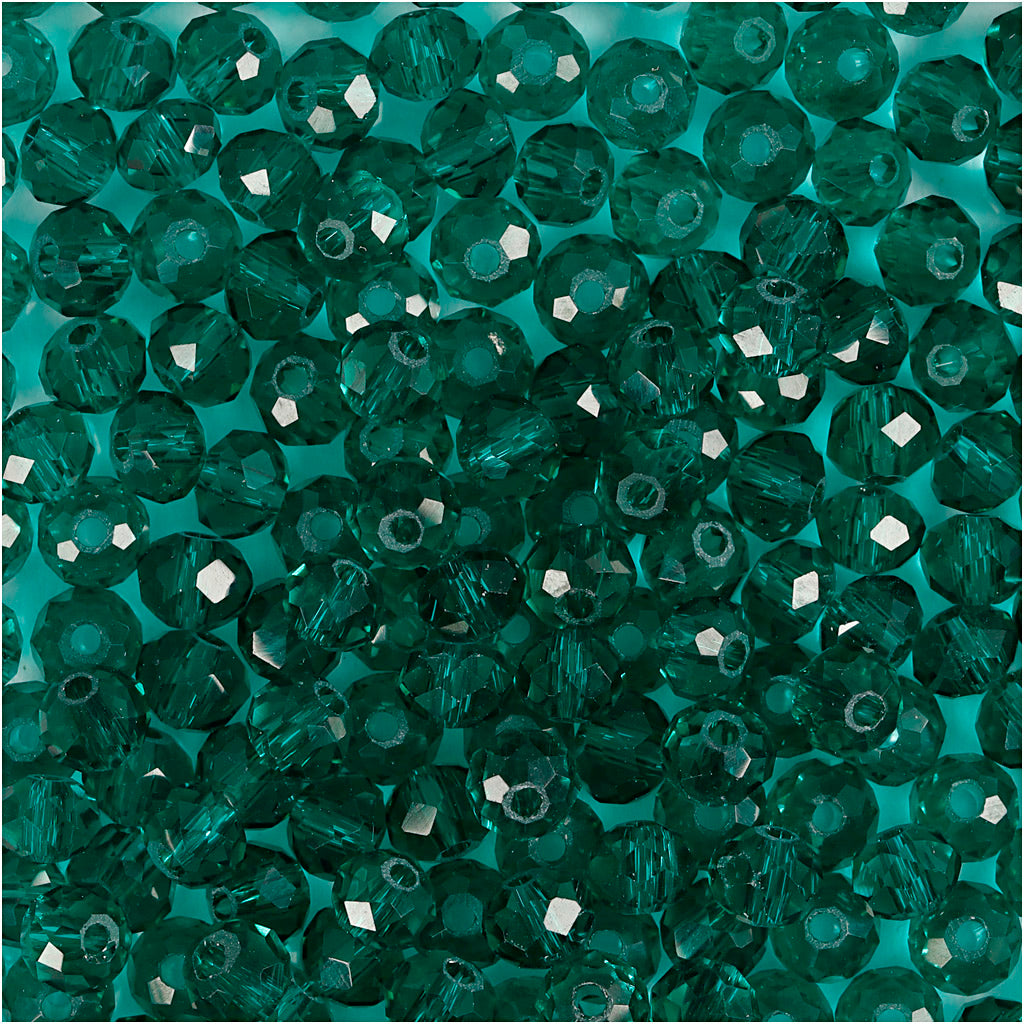 Creativ company facet kralen, afm 3x4 mm, gatgrootte 0,8 mm, emerald green, 100 stuk 1 doos
