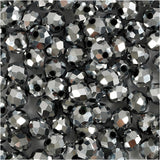 Creativ company facet kralen, afm 5x6 mm, gatgrootte 1 mm, metallic grijs, 100 stuk 1 doos