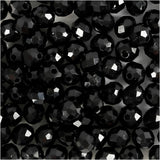 Creativ company facet kralen, afm 5x6 mm, gatgrootte 1 mm, metallic zwart, 100 stuk 1 doos