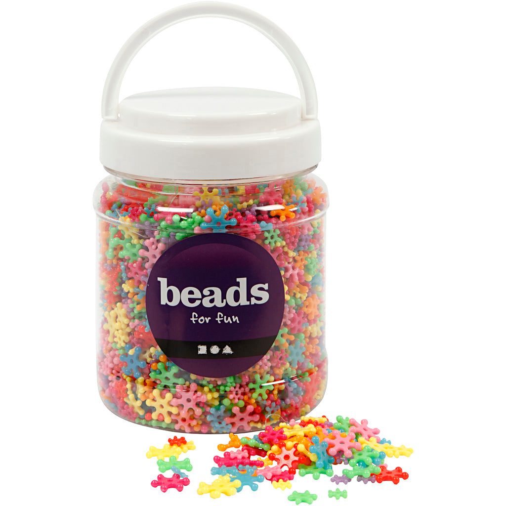 Creativ company figuur kralen, d 7-13,5 mm, gatgrootte 2 mm, ca. 4000 stuk, diverse kleuren, 270 gr, 700 ml 1 doosje