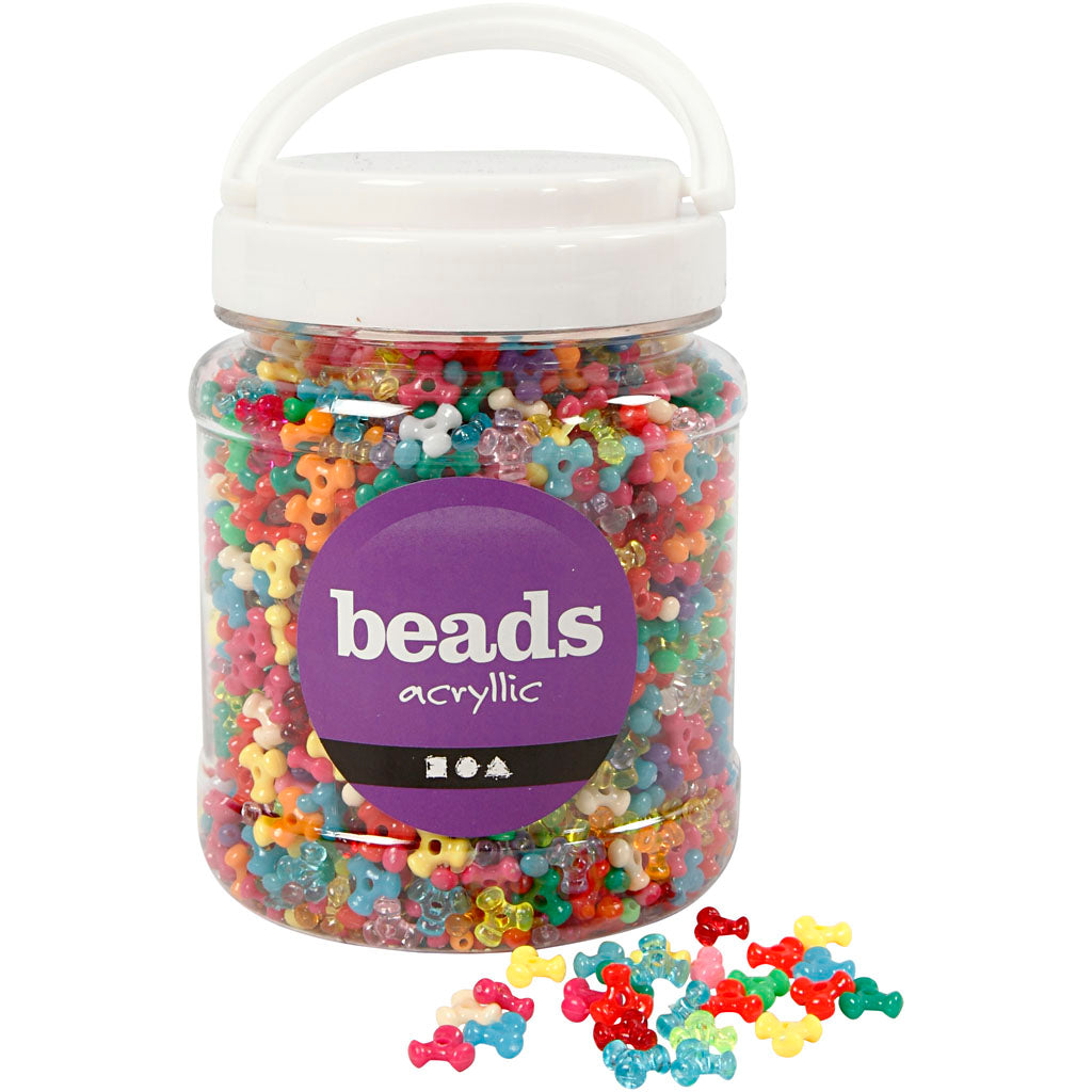 Creativ company tri-kralen mix, d 10 mm, gatgrootte 2 mm, ca. 2800 stuk, diverse kleuren, 385 gr, 700 ml 1 doosje
