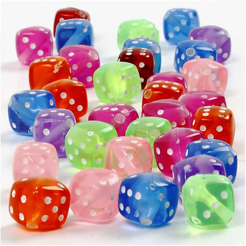 Creativ company dobbelsteen kralen, afm 7x7 mm, gatgrootte 1,5 mm, 105 gr, 125 ml 1 doos