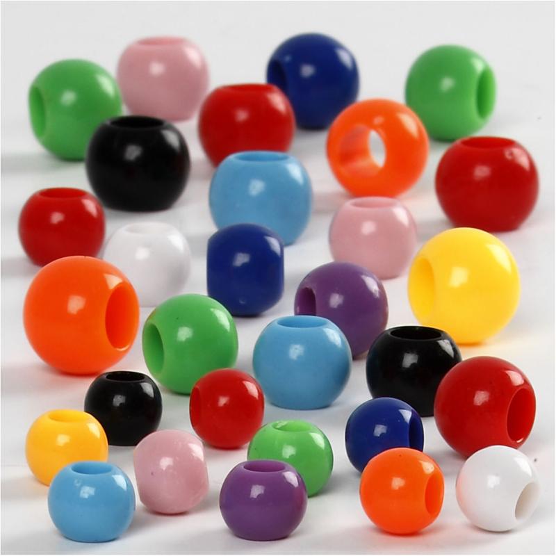 Creativ company pony kralen, afm 6-10 mm, gatgrootte 3-5 mm, ca. 444 stuk, 85 gr, 150 ml 1 doos