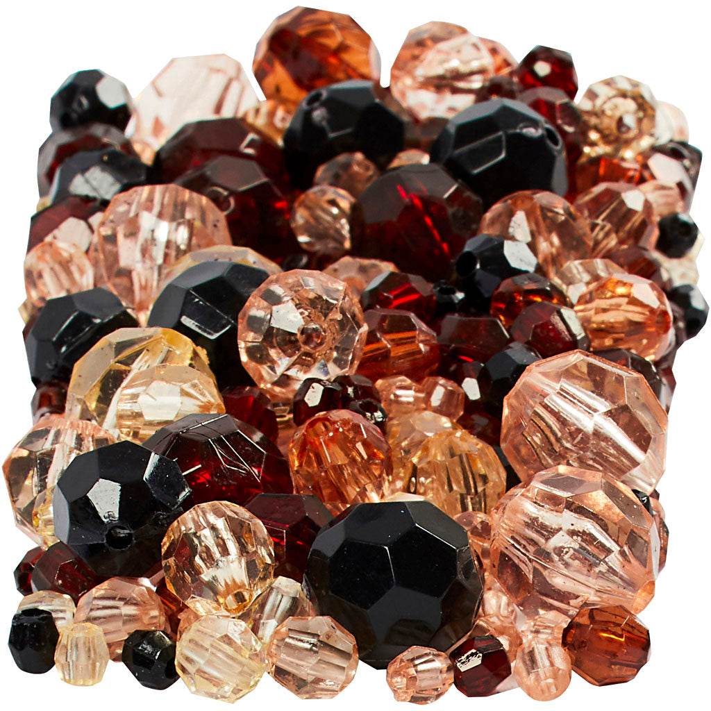 Creativ company facet kralen, afm 4-12 mm, gatgrootte 1-2,5 mm, ca. 860 stuk, goud, 250 gr 1 doos