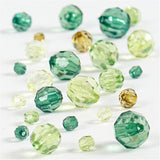 Creativ company facetkralen mix groen glitter, 45 gram