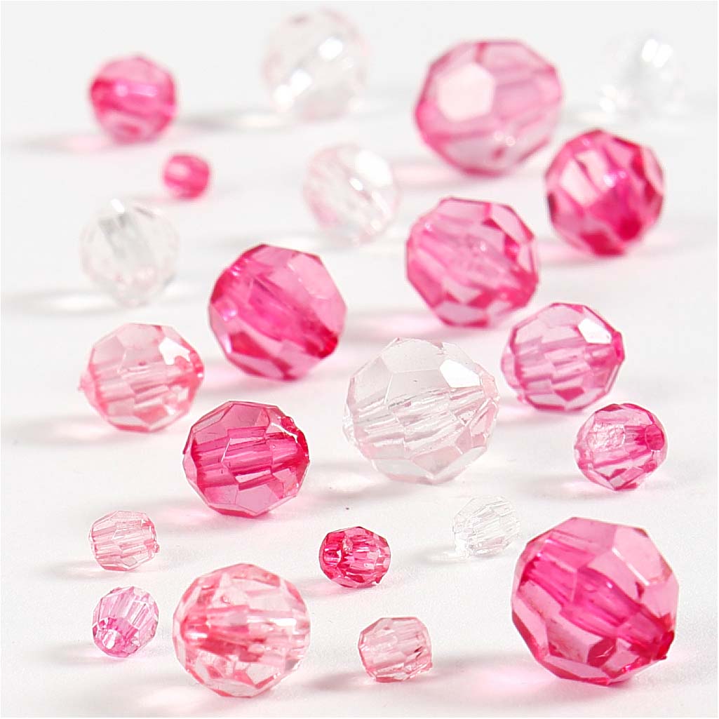 Creativ company facetkralen mix roze, 45 gram