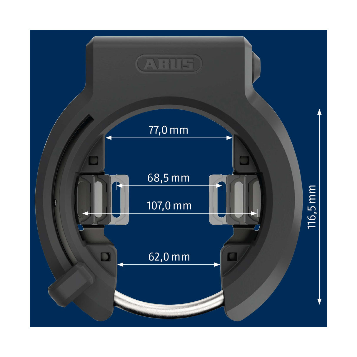 Abus Frame ringslot 6950M R XPlus. Security Level 9. Met grote wiel opening