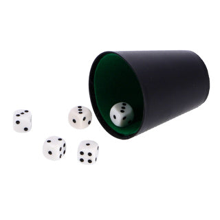 Osa private label dobbelset spel compleet met 5 dobbelstenen dobbelbeker en scoreblok op blister