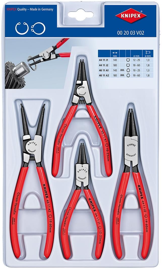Knipex tangen set circlip pliers set 4tlg.