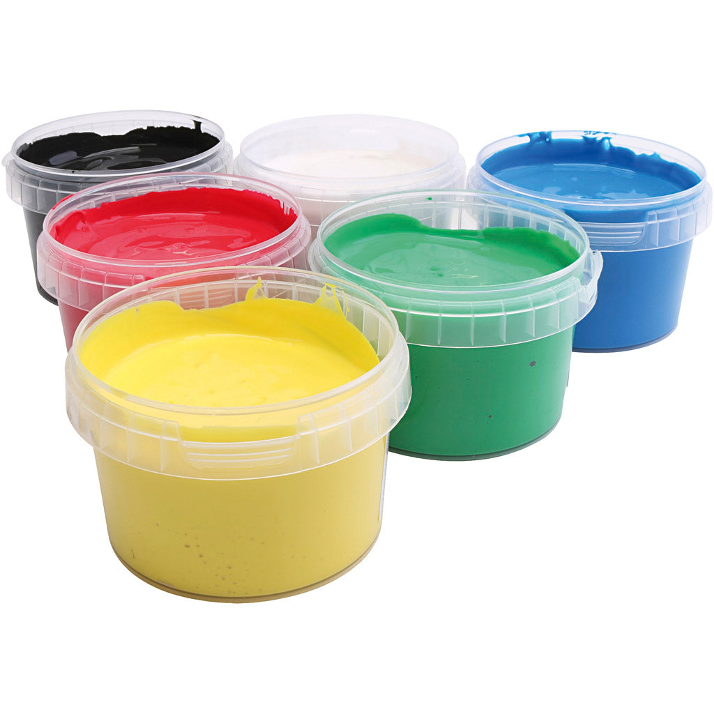 Primo vingerverf, diverse kleuren, 6x250 ml 1 doos