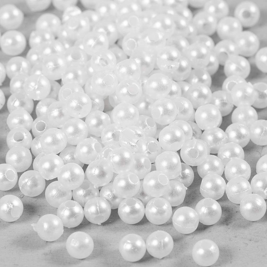 Creativ company waskralen, d 4 mm, gatgrootte 1,5 mm, parelmoer, 210 stuk 1 doos