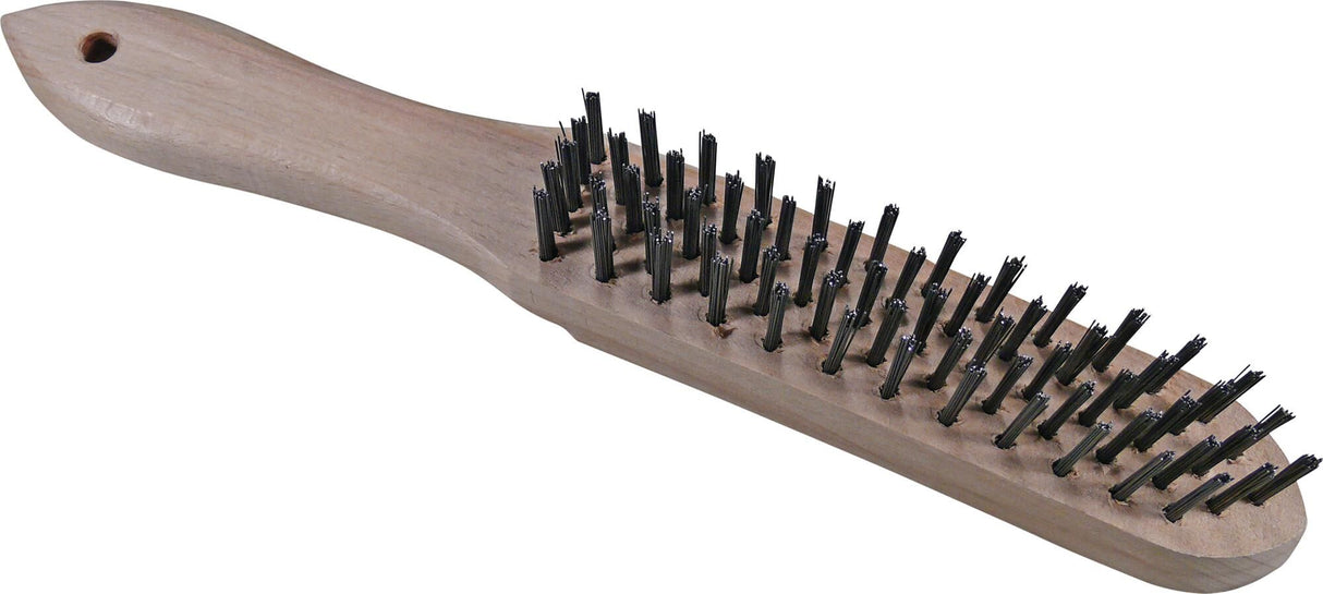 Condor draadborstel staalborstel 4-rijige gebogen houten paal