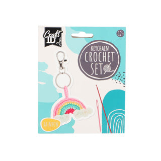 Haakset sleutelhanger maken regenboog 7x1x6 cm