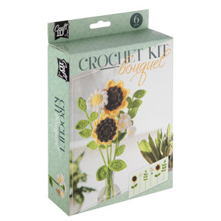 Creative craft group haakset bloemen boeket geel 16x5,5x21cm