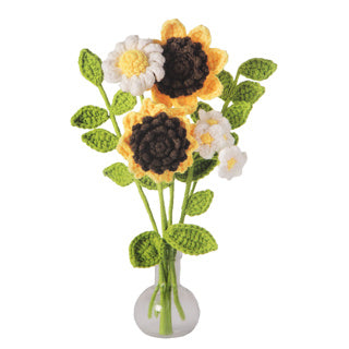 Creative craft group haakset bloemen boeket geel 16x5,5x21cm