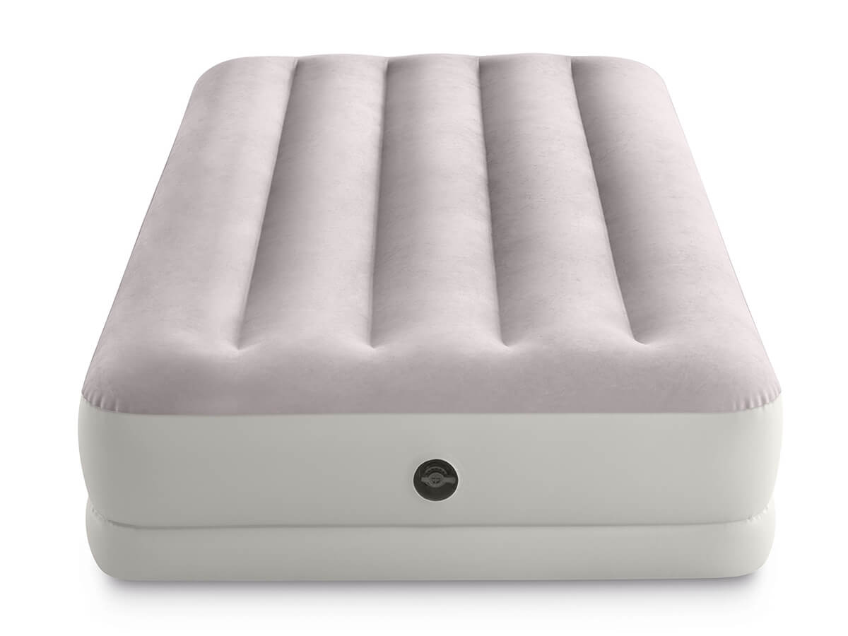 Intex prestige mid-rise luchtbed met usb pomp - eenpersoons