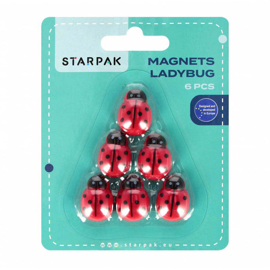 Magneten lieveheersbeestje, 6st.