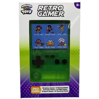 Amazing cool arcade game console met kleurenscherm 7 cm doorzichtig groen