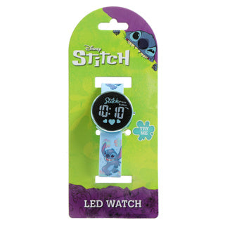 Accutime stitch horloge led rond, verwisselbare batterij