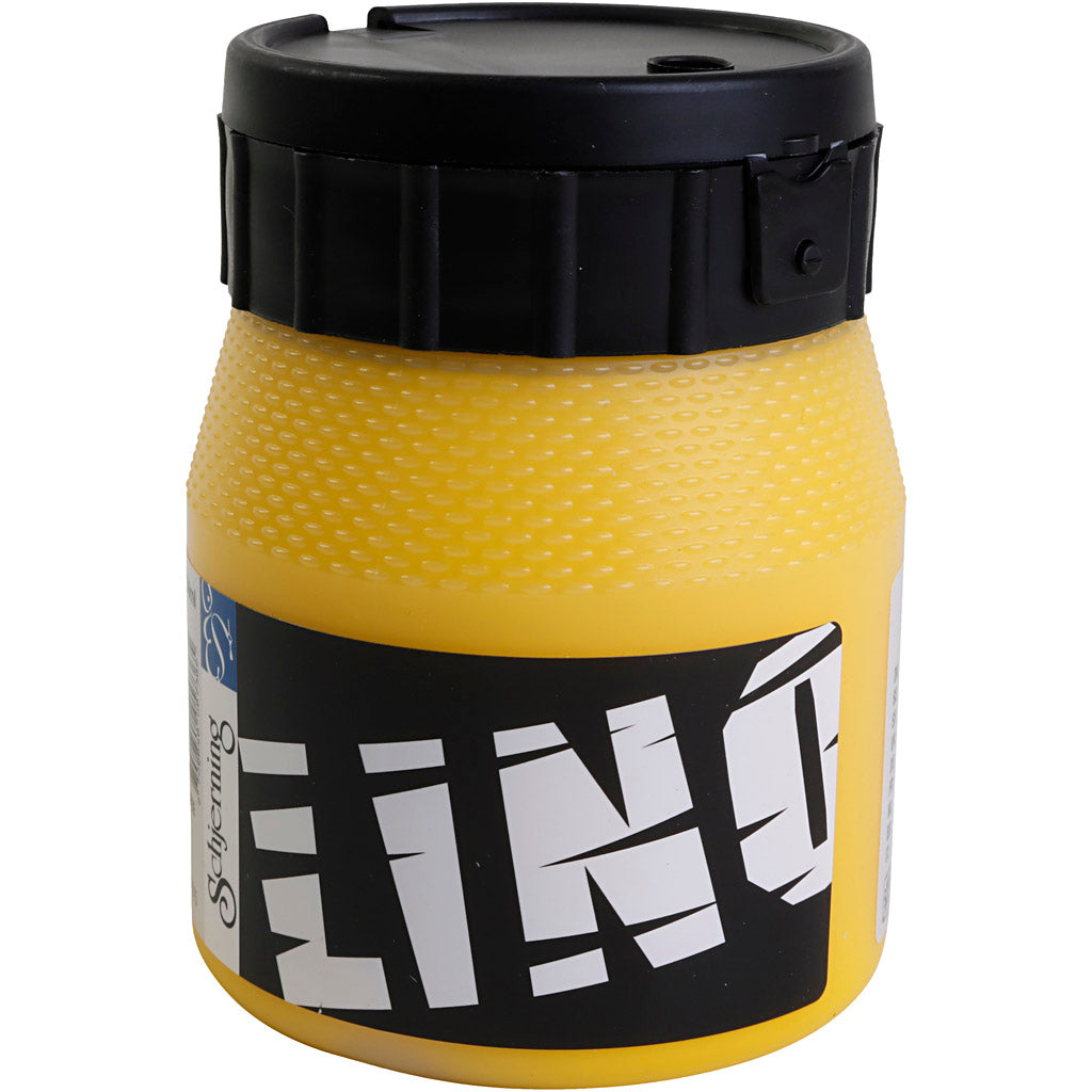 Creativ company linoleum verf, geel, 250 ml 1 doosje