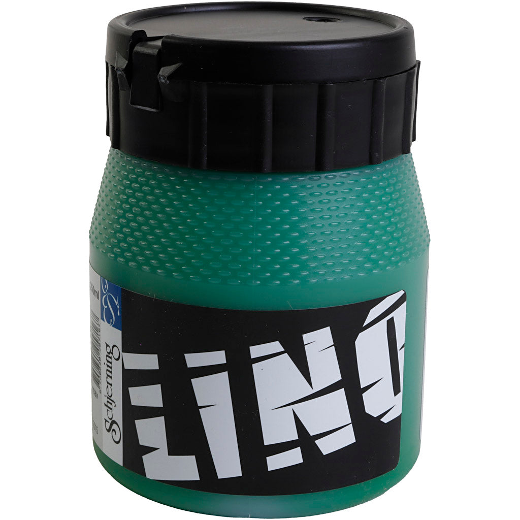 Creativ company linoleum verf, groen, 250 ml 1 doosje
