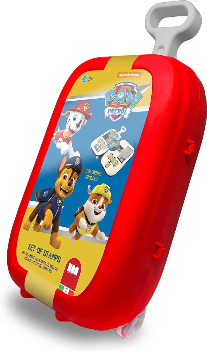 Brandunit paw patrol tekenkoffer met stempels 63-delig